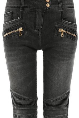Байкерские джинсы-скинни с декоративной отделкой Balmain Balmain 0556/265N купить с доставкой