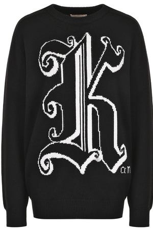 Шерстяной пуловер с круглым вырезом и принтом Christopher Kane Christopher Kane 450463/UBK01 купить с доставкой