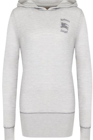 Пуловер из смеси шелка и кашемира с капюшоном Burberry Burberry 8001875 купить с доставкой