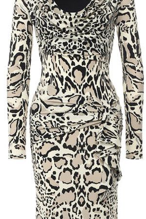 Приталенное платье-макси с принтом Roberto Cavalli Roberto Cavalli HWT147/LNN59 купить с доставкой
