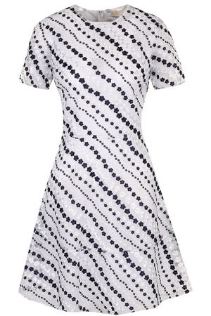 Приталенное мини-платье с цветочной вышивкой MICHAEL Michael Kors Michael Michael Kors MS88XS88RV купить с доставкой