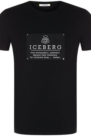 Хлопковая футболка с логотипом бренда Iceberg Iceberg 18E I3M0/F023/6309 купить с доставкой