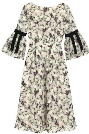 Приталенное платье-миди с цветочным принтом Erdem Erdem PF17_20785G0F купить с доставкой