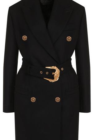 Двубортное шерстяное пальто с поясом Versace Versace A81009/A108037