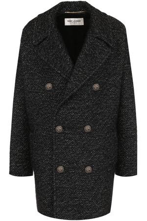 Двубортное пальто с декоративными пуговицами Saint Laurent Saint Laurent 488394/Y088F купить с доставкой