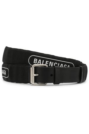 Хлопковый ремень с логотипом бренда и кожаной отделкой Balenciaga Balenciaga 533715/0JR22 купить с доставкой