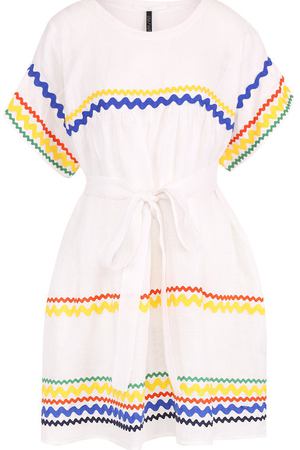 Хлопковое мини-платье с контрастной отделкой Lisa Marie Fernandez Lisa Marie Fernandez  RES147 купить с доставкой