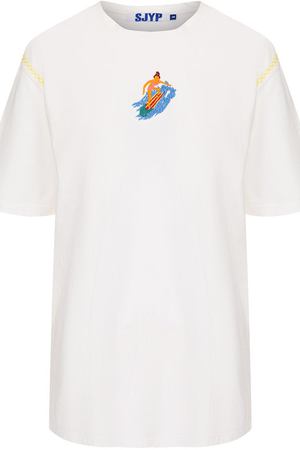 Хлопковая футболка свободного кроя с вышивкой Steve J & Yoni P Steve J & Yoni P PWMS2W-X12900 купить с доставкой