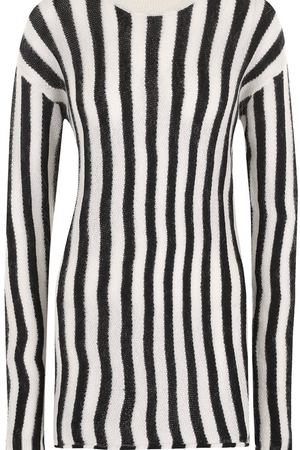 Удлиненный пуловер в полоску с круглым вырезом Helmut Lang Helmut Lang H05HW709 купить с доставкой