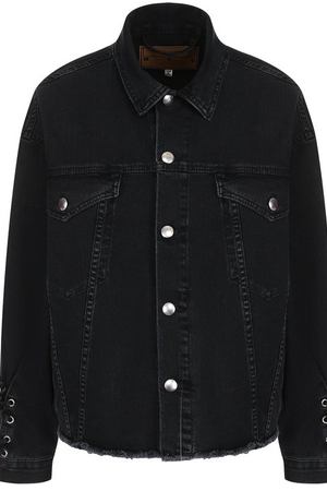 Джинсовая куртка с потертостями и шнуровкой MCQ McQ by Alexander McQueen 495770/RKD02 купить с доставкой