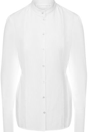 Хлопковая блуза с воротником-стойкой Victoria, Victoria Beckham Victoria Victoria Beckham SHVV 116 AW18 PIQUE SHIRTING вариант 3 купить с доставкой