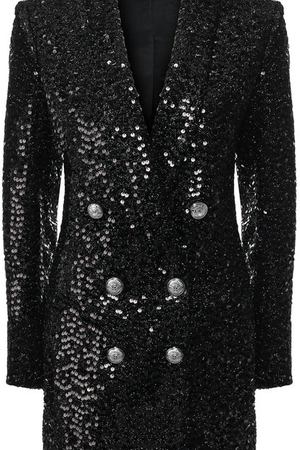 Платье с пайетками и декоративными пуговицами Balmain Balmain 153517/X027 купить с доставкой