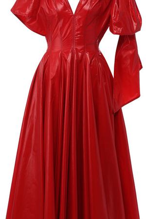 Приталенное платье-миди с V-образным вырезом CALVIN KLEIN 205W39NYC Calvin Klein 205W39nyc 82WWDC96/P076 купить с доставкой