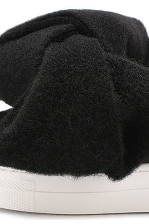 Текстильные слипоны с бантом Joshua Sanders Joshua Sanders K0078B/BLACK FELT B0W купить с доставкой