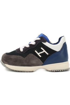 Кожаные кроссовки с замшевой отделкой на шнуровке Hogan Hogan  HXT0920V311IVQ0PAI/IBQ0PAI купить с доставкой