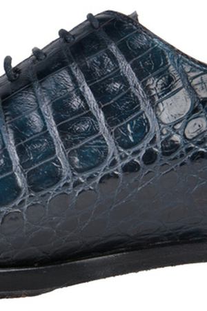 Туфли-оксфорды из крокодила Fratelli Rossetti Fratelli Rossetti 11899 Синий вариант 3 купить с доставкой