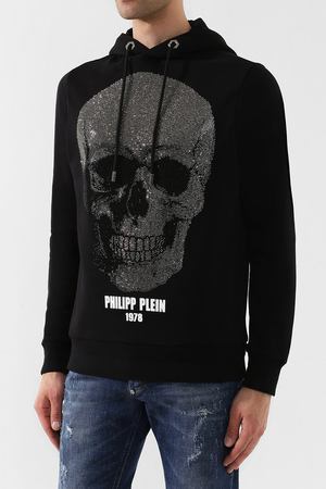 Хлопковое худи с декоративной отделкой Philipp Plein Philipp Plein A18C MJB0716 PJ0002N