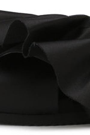 Текстильные шлепанцы Ruffle с оборками Joshua Sanders Joshua Sanders 10475/BLACK RUFFLE/W купить с доставкой