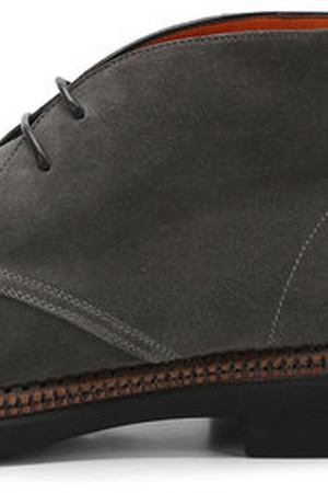Замшевые ботинки на шнуровке Santoni Santoni MGC016374JZ5ESYWG62 купить с доставкой