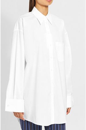 Однотонная хлопковая блуза свободного кроя Mm6 MM6 Maison Margiela S32DL0205/S47294 купить с доставкой