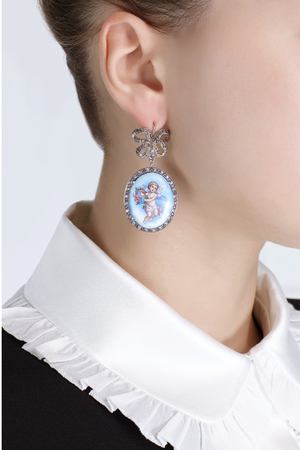 Серебряные серьги «Ангелы» с аметистами и голубыми топазами Axenoff Jewellery 53922825 вариант 3 купить с доставкой