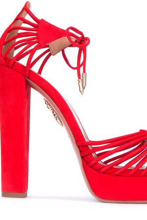 Замшевые босоножки AQUAZZURA Aquazzura joshigb0-sue-cat Красный