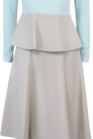 Платье с воланами Roland Mouret Roland Mouret 10/1339/2179 голубой,Серый вариант 3 купить с доставкой
