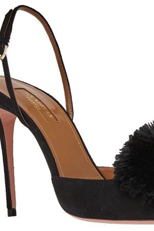 Бархатные туфли Powder Puff Sling 105 Aquazzura 97552632