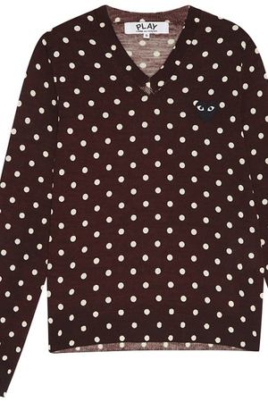 Шерстяной пуловер в горох бордовый Comme des Garcons PLAY 99168621 купить с доставкой
