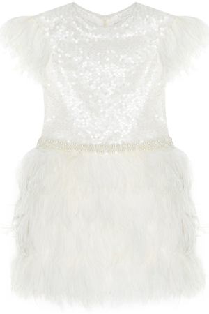 Белое платье с перьями White Princess Balloon and Butterfly 168368701 купить с доставкой