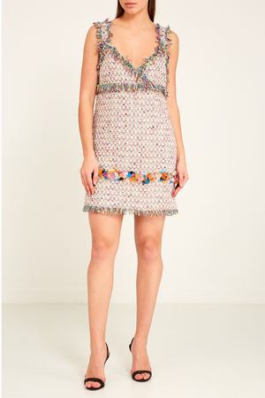 Мини-платье с цветной бахромой MSGM 29674349 купить с доставкой