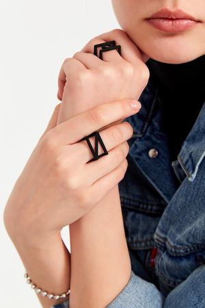 Черное кольцо Diagonal Belki Rings 213175648 вариант 3