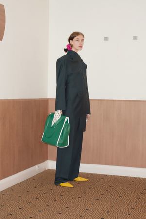 Темно-зеленые брюки из шерсти Balenciaga 39773363 купить с доставкой