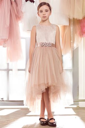 Бежевое платье с драпированным подолом Сorinne Balloon and Butterfly 168370997 вариант 2 купить с доставкой