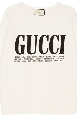 Белый свитшот с контрастным логотипом Gucci 47076965 купить с доставкой