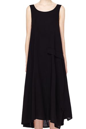 Асимметричное черное платье Yohji Yamamoto NW-D08-200 купить с доставкой