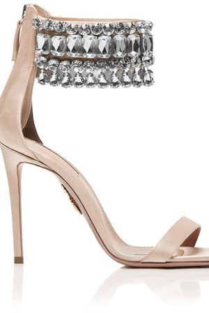 Бежевые босоножки Gem palace Sandal 105 Aquazzura 97582443