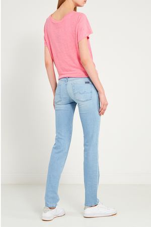 Прямые голубые джинсы 7 For All Mankind 182182071 купить с доставкой