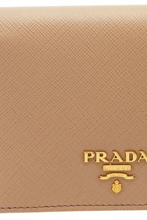 Бежевый кожаный кошелек Prada 4083138 купить с доставкой