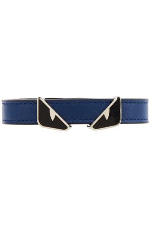 Синий кожаный браслет Fendi 163283654 купить с доставкой