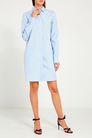Голубое платье-рубашка из хлопка Acne Studios 87683985 купить с доставкой