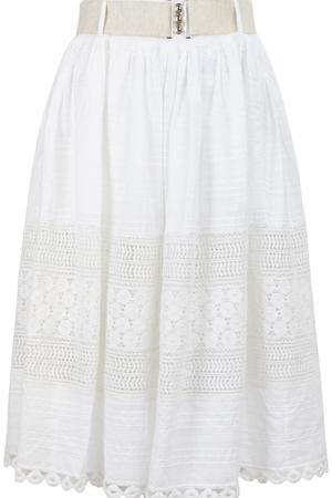 Белая юбка из хлопка с кружевом High 60884423 купить с доставкой