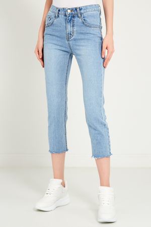 Голубые выбеленные джинсы с обрезанными краями D.O.T.127 255085680 купить с доставкой