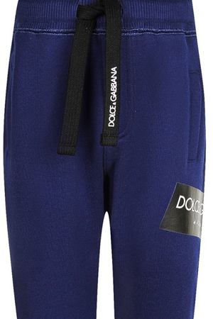 Укороченные синие брюки с логотипом Dolce & Gabbana Kids 120787417 купить с доставкой