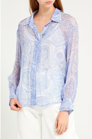 Голубая шелковая блузка с принтом Pablo de Gerard Darel 262187735 купить с доставкой