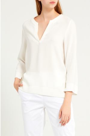 Белая блузка с комбинированным вырезом Gerard Darel 239287656 купить с доставкой
