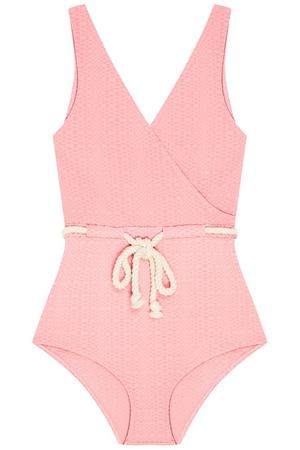 Закрытый розовый купальник со шнурком Lisa Marie Fernandez  15988209 купить с доставкой