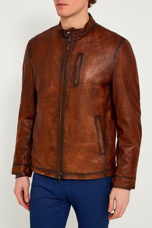 Куртка из коричневой кожи IC Men 262489187 купить с доставкой