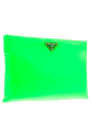 Текстильный клатч зеленого цвета Prada 4089589