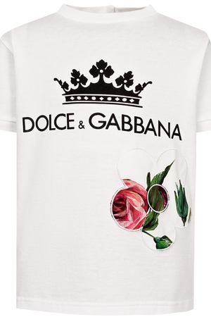 Белая футболка с нашивкой Dolce & Gabbana Kids 120794674 купить с доставкой